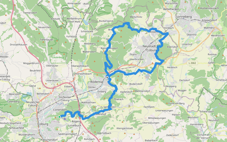 Emil-Rädlein-Weg walking route map in Coburg