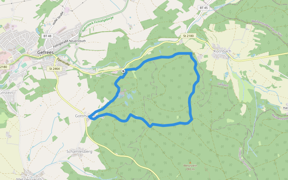 Gefrees Rundwanderweg Nr. 3 walking route map in Gefrees