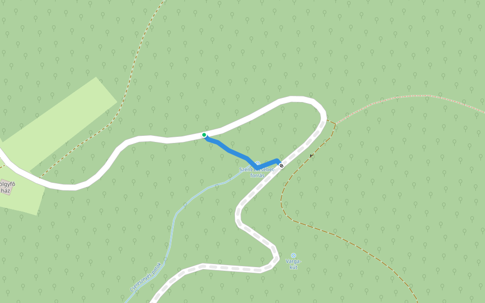 P● (Erzsébet-forrás) walking route map in Bükkzsérc
