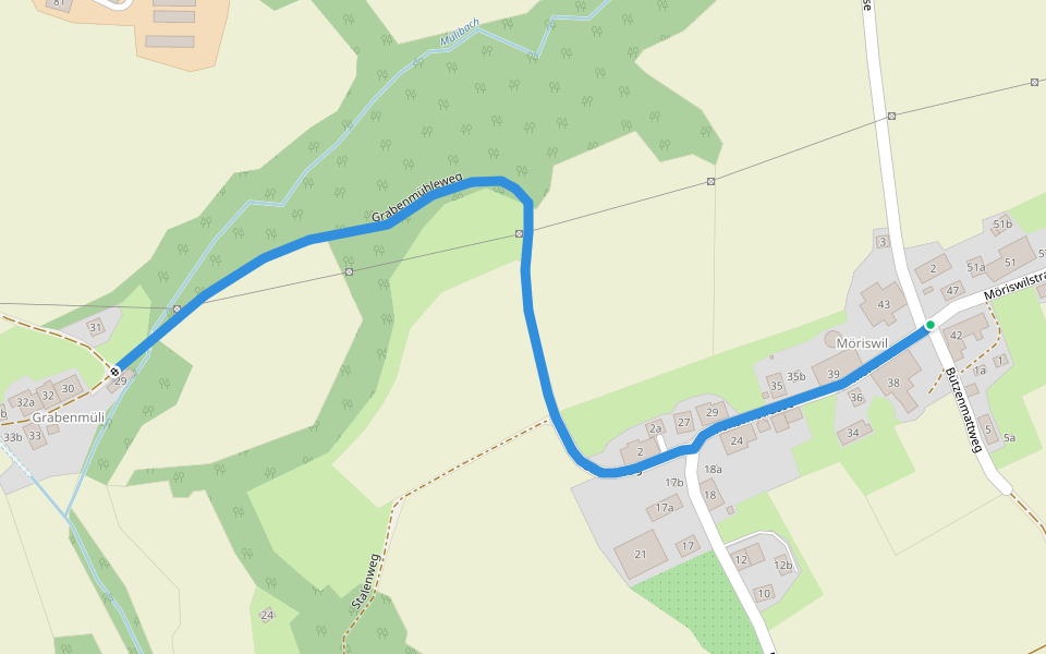 Möriswil - Grabenmülii walking route map in Wohlen bei Bern