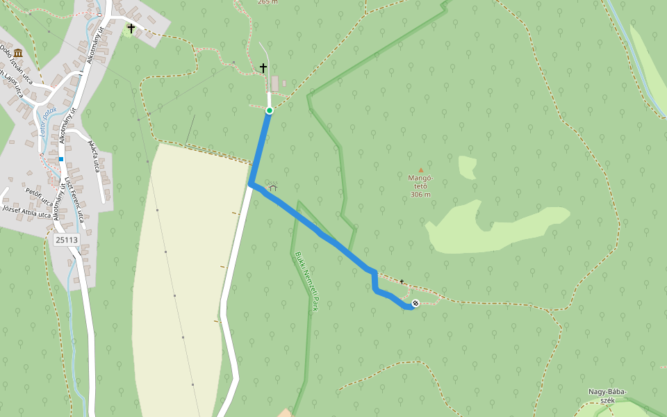 P▲ (Cserépváralja – mangói kaptárkövek) walking route map in Cserépváralja