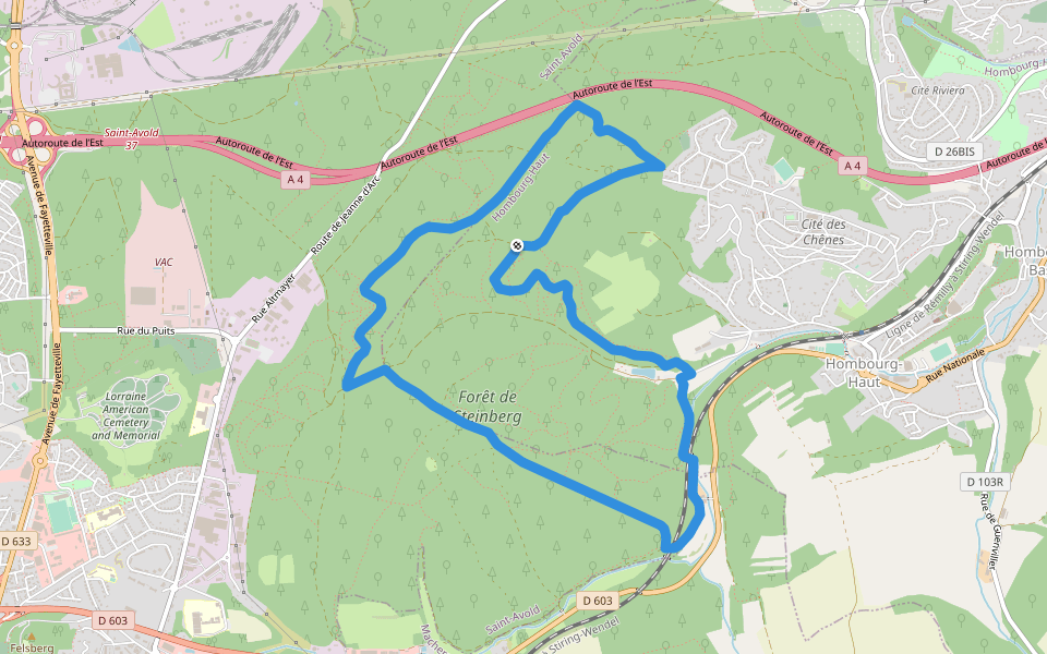 4 Circuit du Moulin á Papier walking route map in Hombourg-Haut