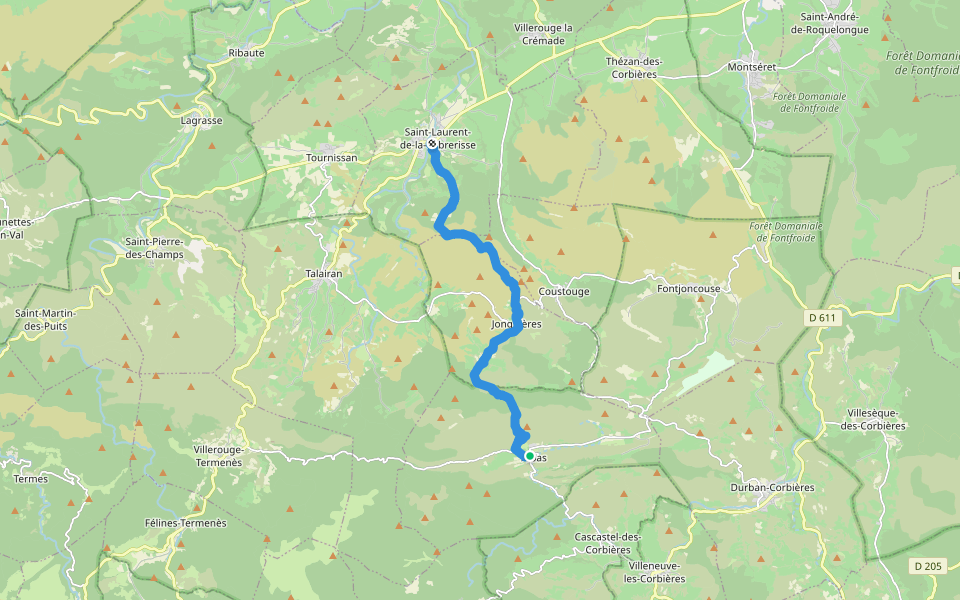 Ronde Au Coeur Des Corbières Etape 2 walking route map in Albas