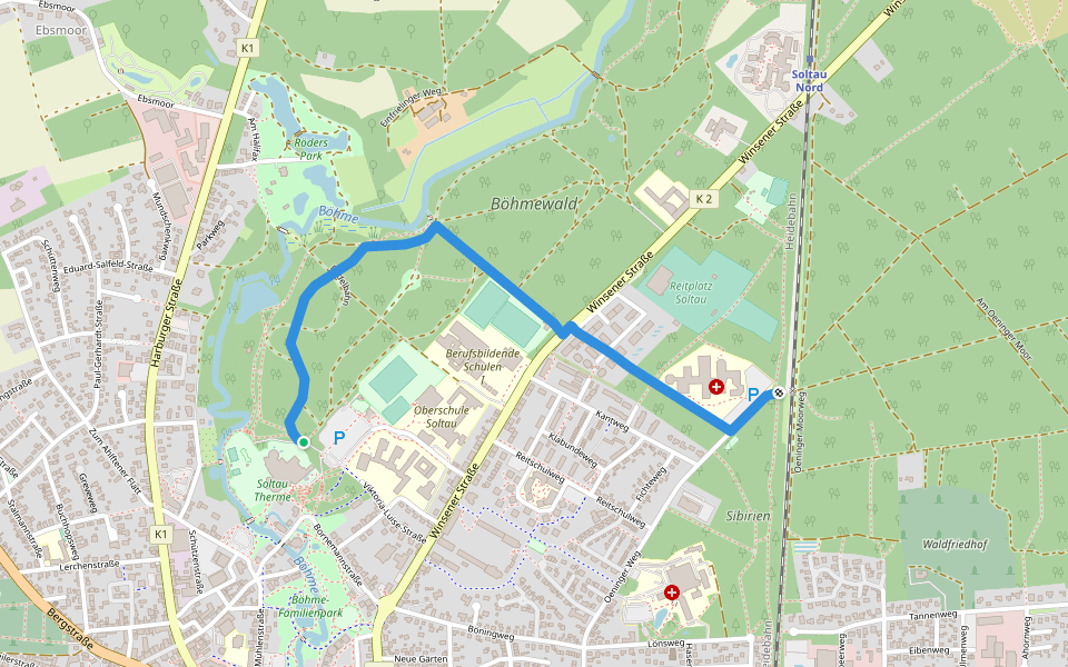 Wanderweg Heidschnucke Soltau-Bispingen walking route map in Soltau