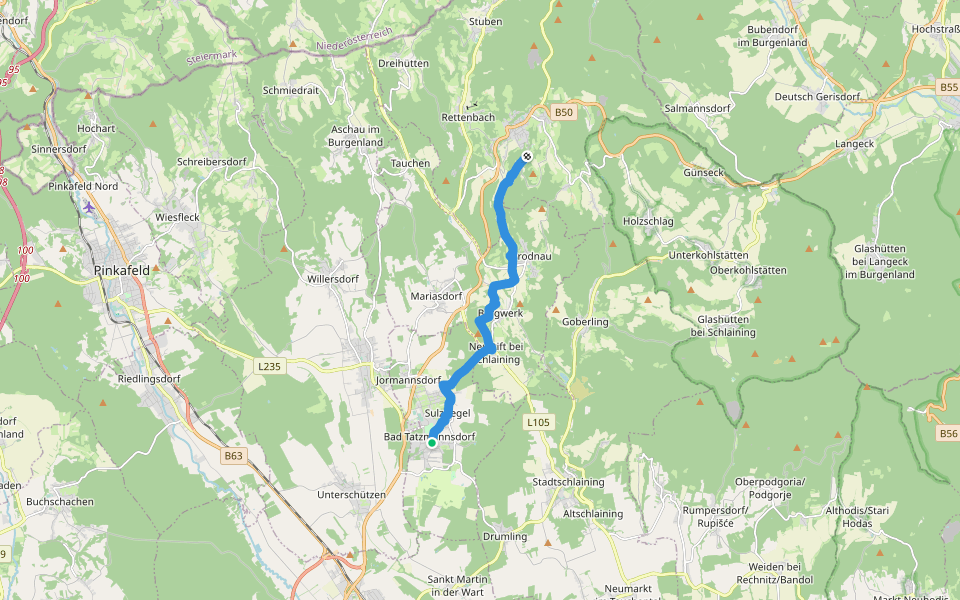Alpanonia Zubringer walking route map in Bad Tatzmannsdorf