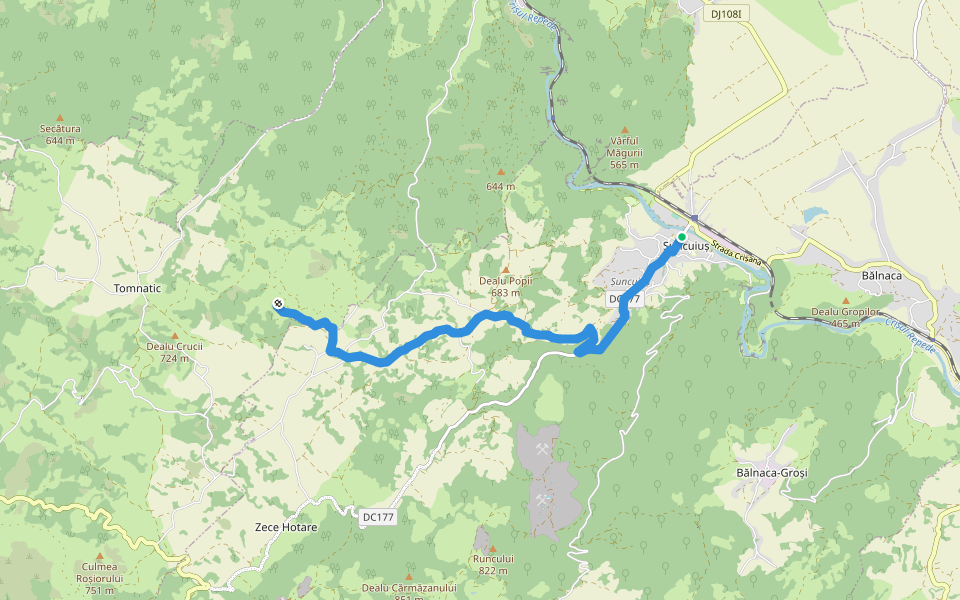 Șuncuiuș - Peștera Bătrânului walking route map in Șuncuiuș