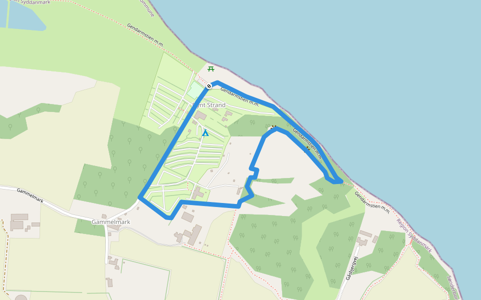 Sti til Broager Dæk walking route map in Broager