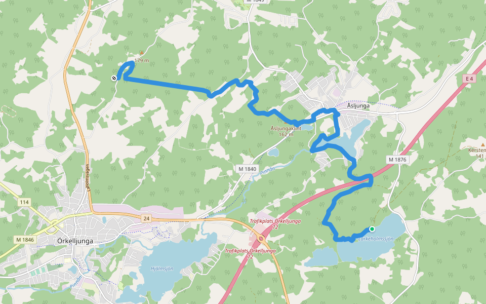 Skåneleden 1, Etapp 12: Lärkesholm-Bjärabygget walking route map in Lärkesholms-Sjön