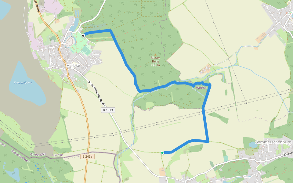 Lappwald Rundwanderweg 27 walking route map in Sommersdorf