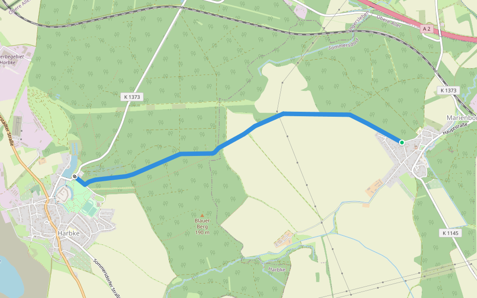 Lappwald Rundwanderweg 28 walking route map in Marienborn
