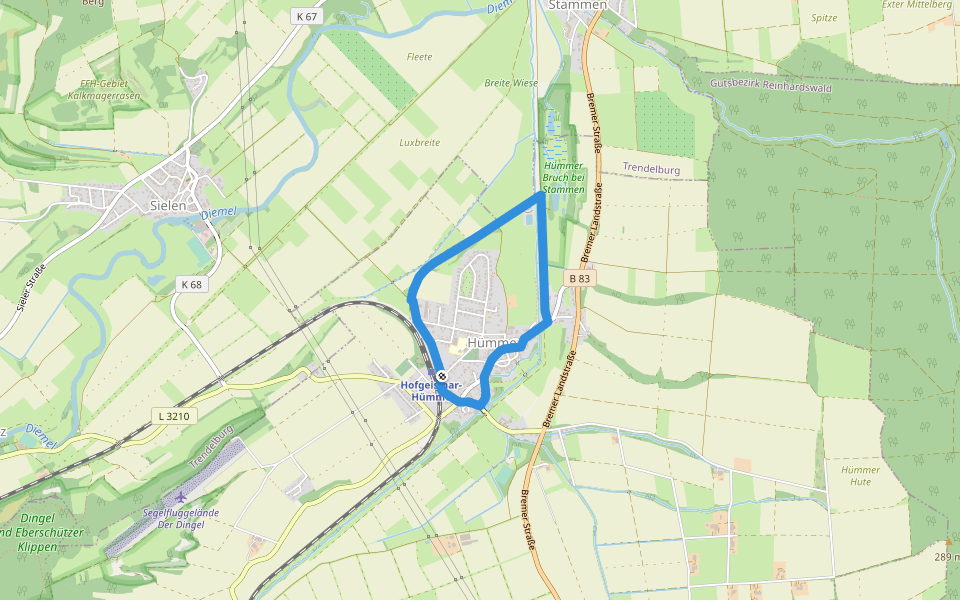 Eco Pfad Historische Dorferkundung Hümme - Talrunde walking route map in Hofgeismar