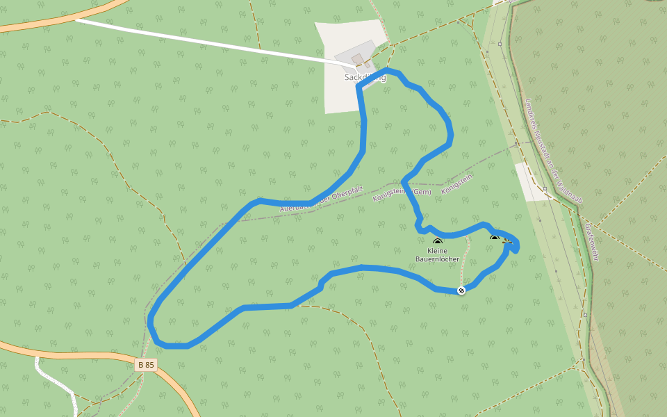 Sackdillinger Felsentour walking route map in Königstein