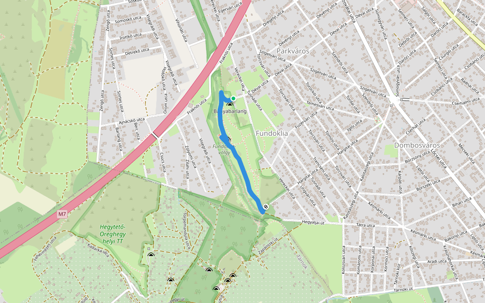 Fundoklia-tanösvény szárazgyepi szakasz walking route map in Érd