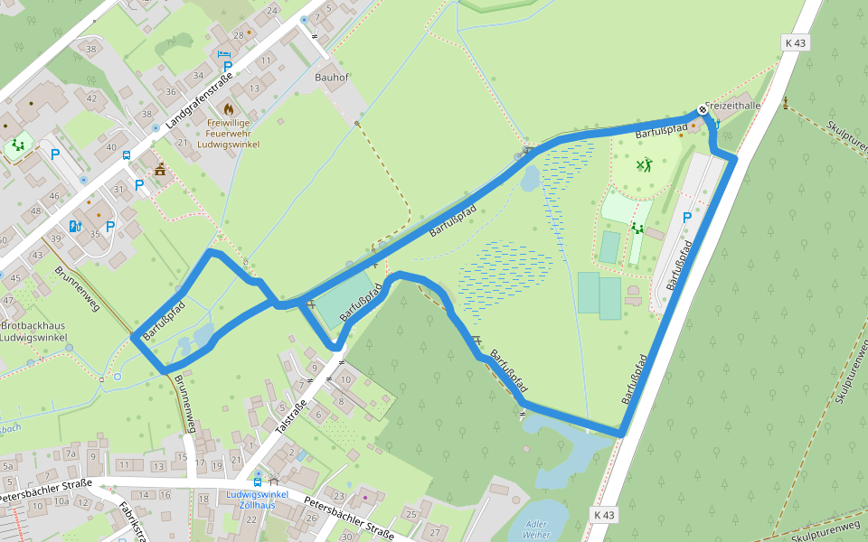 Barfußpfad Ludwigswinkel walking route map in Ludwigswinkel