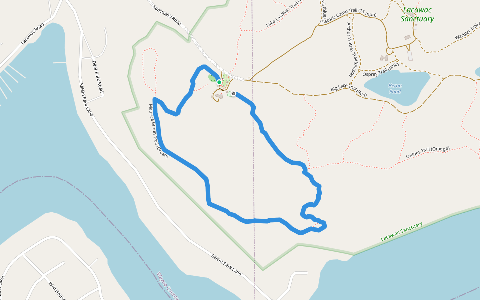 Maurice Broun Trail walking route map in Lake Ariel