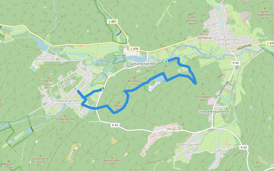 Ludwigswinkel Rundweg 3 walking route map in Fischbach bei Dahn