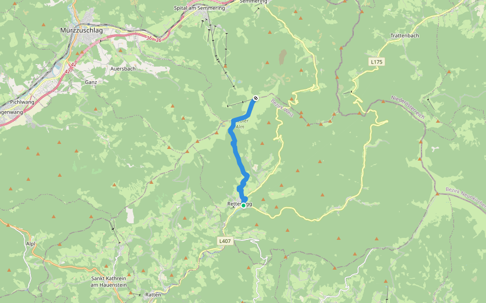 Planetenweg walking route map in Rettenegg