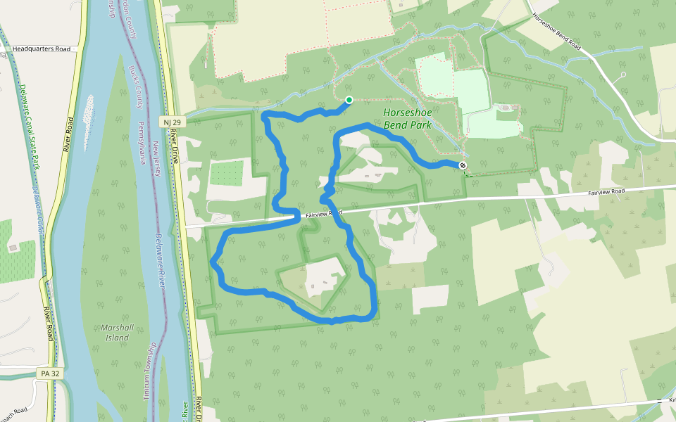 Yellow Trail walking route map in Frenchtown