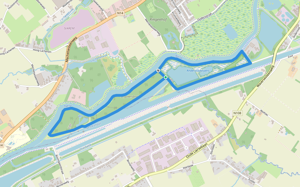 Anderstad Wandelpad walking route map in Lier