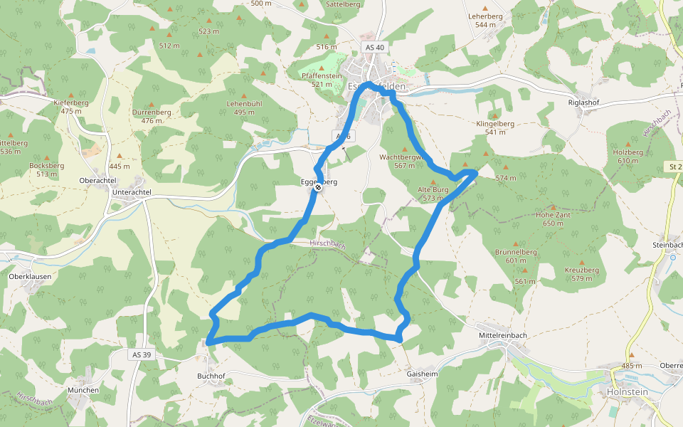 Eschenfelden Rundweg 7 walking route map in Hirschbach