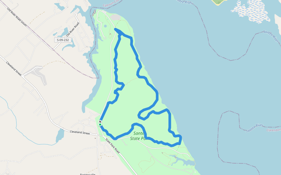 Santee Bike Trail walking route map in Santee