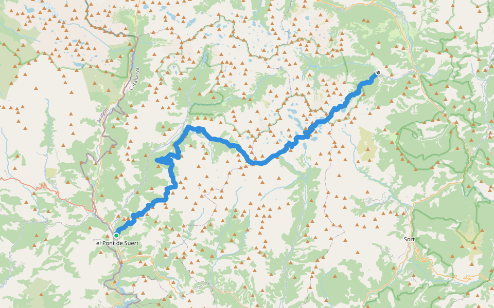 GR-11.20 Variant del Sender del Pirineu, Espot- el Pont de Suert walking route map in El Pont de Suert