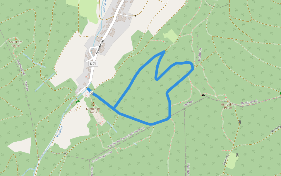 Rundwanderweg Fischbachtal Gagernstein 2: Gagernsteinweg walking route map in Fischbachtal