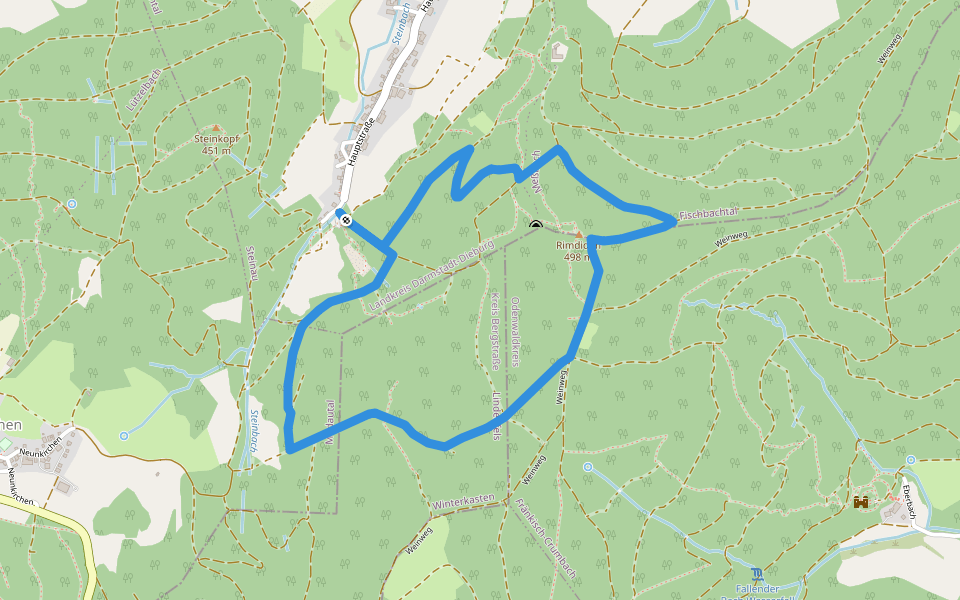 Rundwanderweg Fischbachtal Gagernstein 3: Daumensteinrundweg walking route map in Fischbachtal