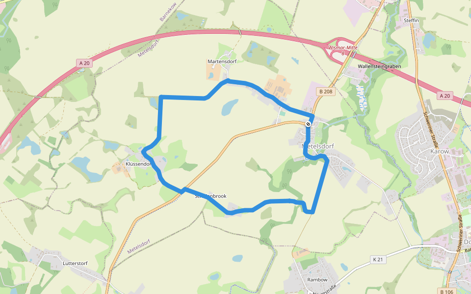 Metelsdorfer Natur- und Geschichtsrundweg walking route map in Metelsdorf
