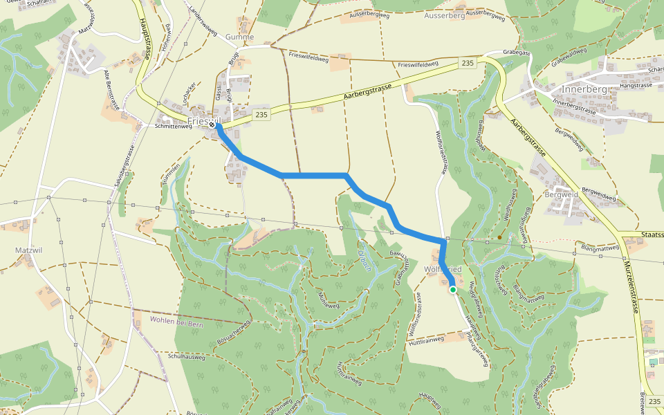 Wölflisried - Frieswil walking route map in Wohlen bei Bern