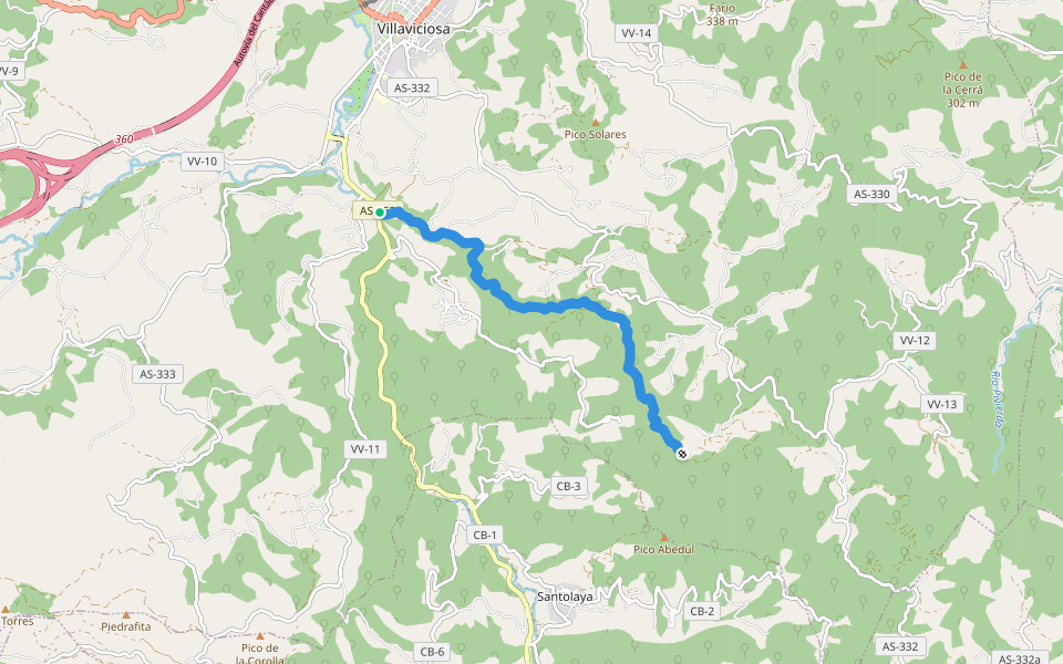 PR-AS 137 Ruta de los Molinos del Rio Profundo walking route map in Villaviciosa