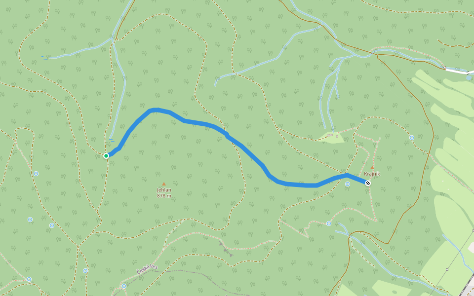 [Ž] Krajník - Pod Jehlanem walking route map in Česká Ves