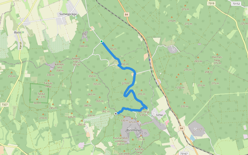 P walking route map in Sümeg