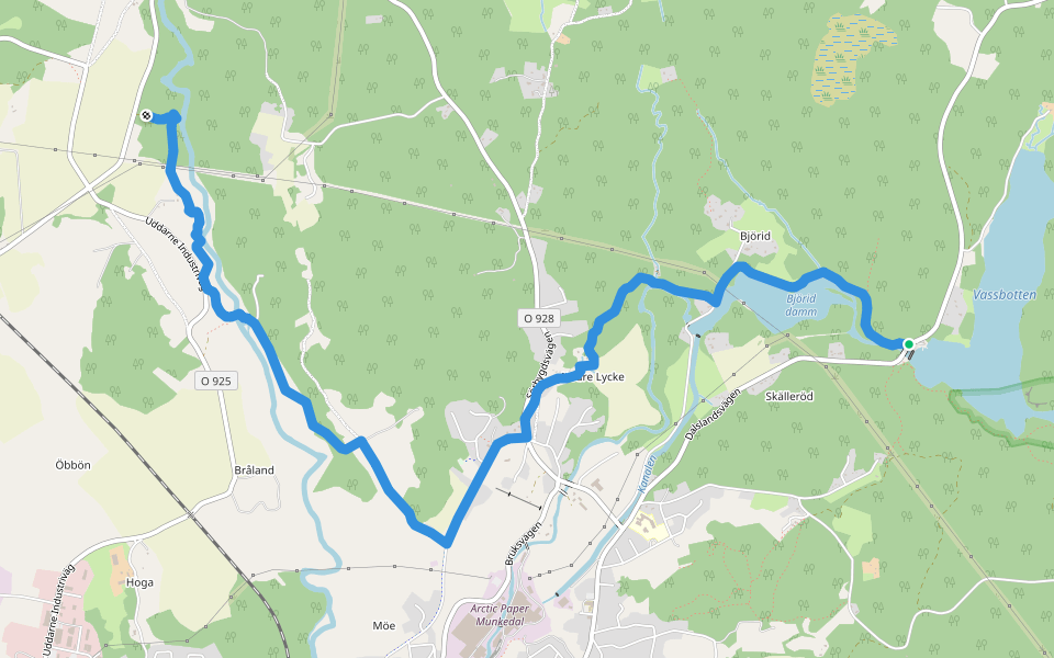 Bohusleden - Etapp 16 Kaserna - Borgmästarebruket walking route map in Munkedal