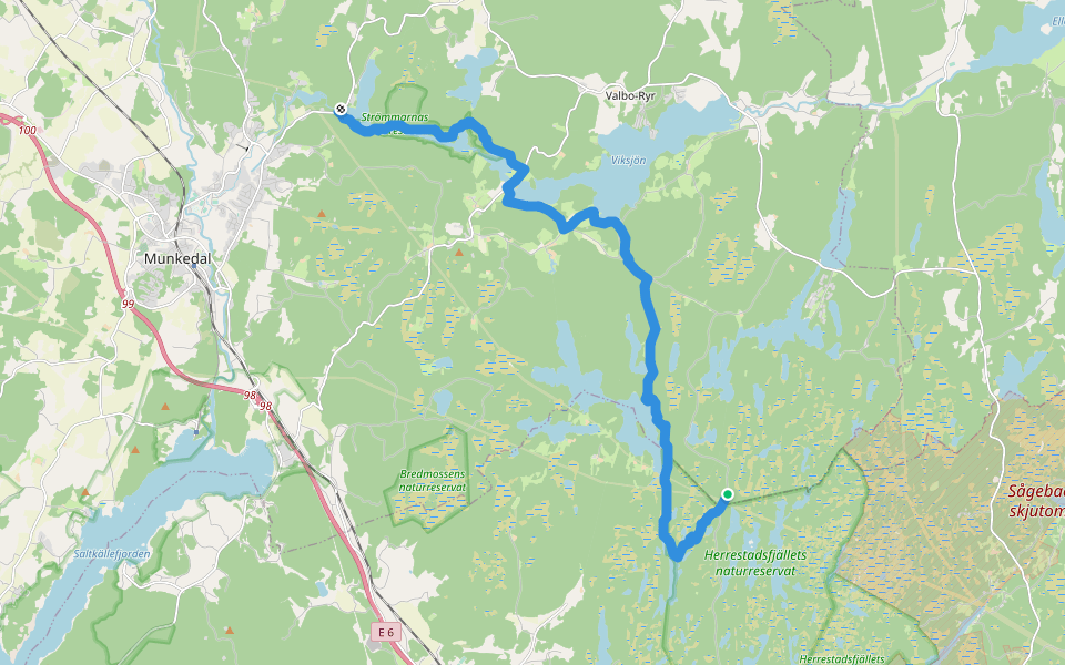 Bohusleden - Etapp 15 Metsjö - Kaserna walking route map in Uddevalla