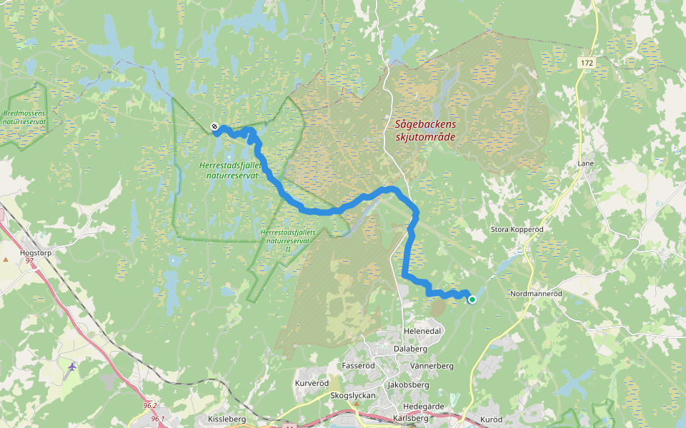 Bohusleden - Etapp 14 Bjursjön - Metsjö walking route map in Uddevalla