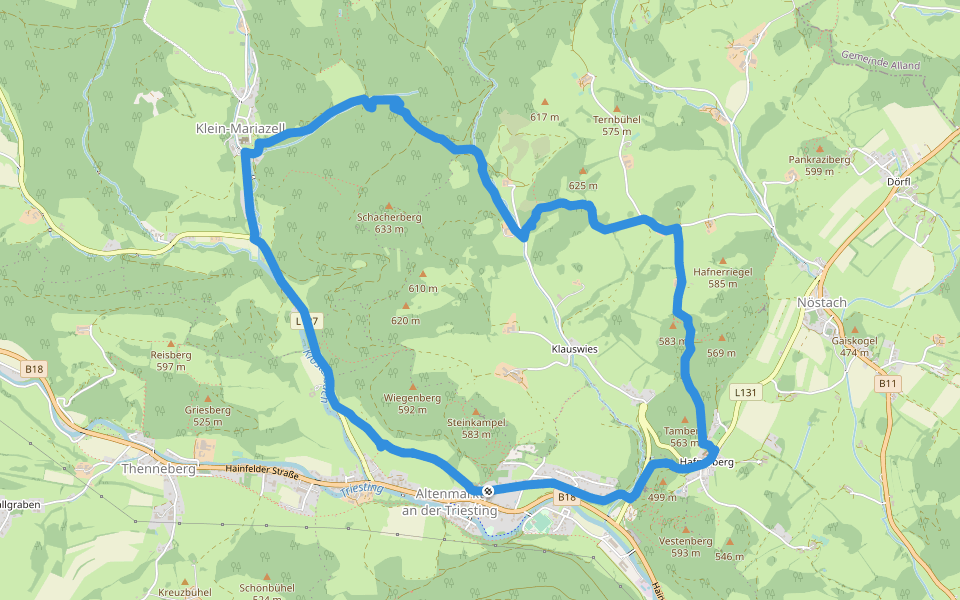 Via Sacra Rundwanderwege Altenmarkt walking route map in Altenmarkt an der Triesting