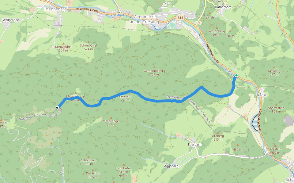 Taßhof - Hocheck walking route map in Sulzbach