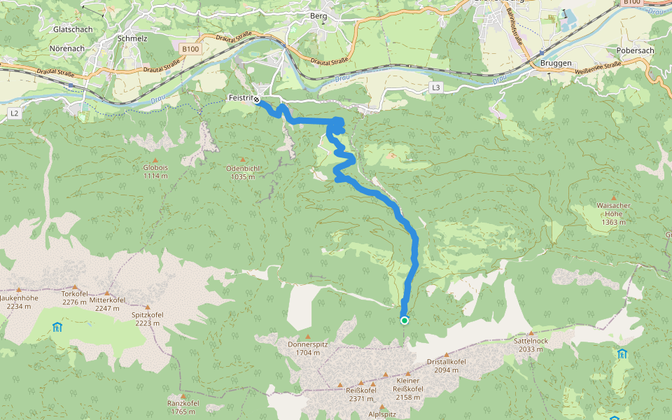 Reissgraben 234 walking route map in Egg