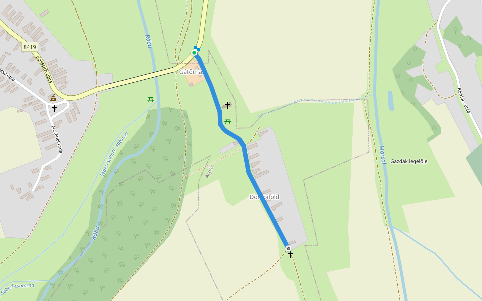 S+ walking route map in Árpás