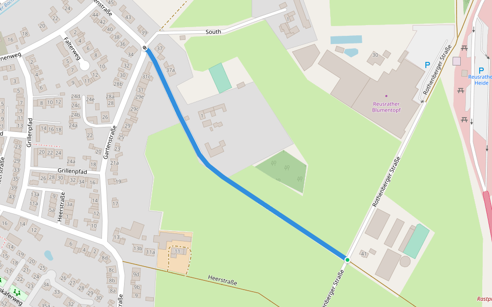Neanderlandsteig Zuweg Reusrath Süd walking route map in Langenfeld (Rheinland)