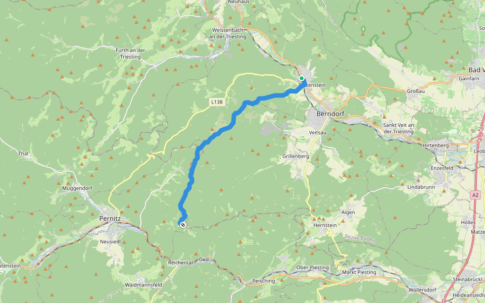 Pottenstein - Geyersattel - Hohe Mandling walking route map in Pottenstein