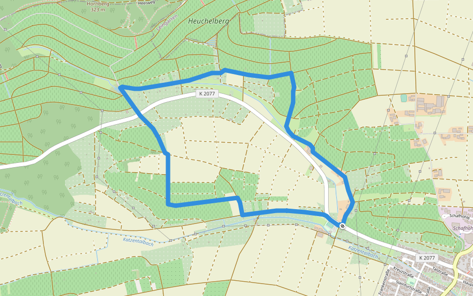 Nordheimer Weinweg walking route map in Nordheim