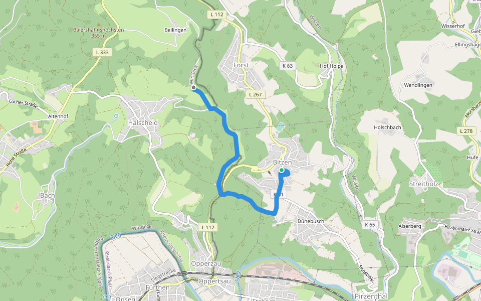Landfrauenweg [Bitzen] walking route map in Bitzen