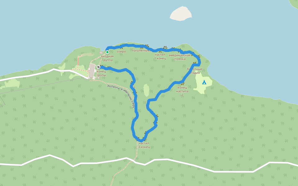 Зкотропа "Вокруг Поозерья" walking route map in Baklanovo