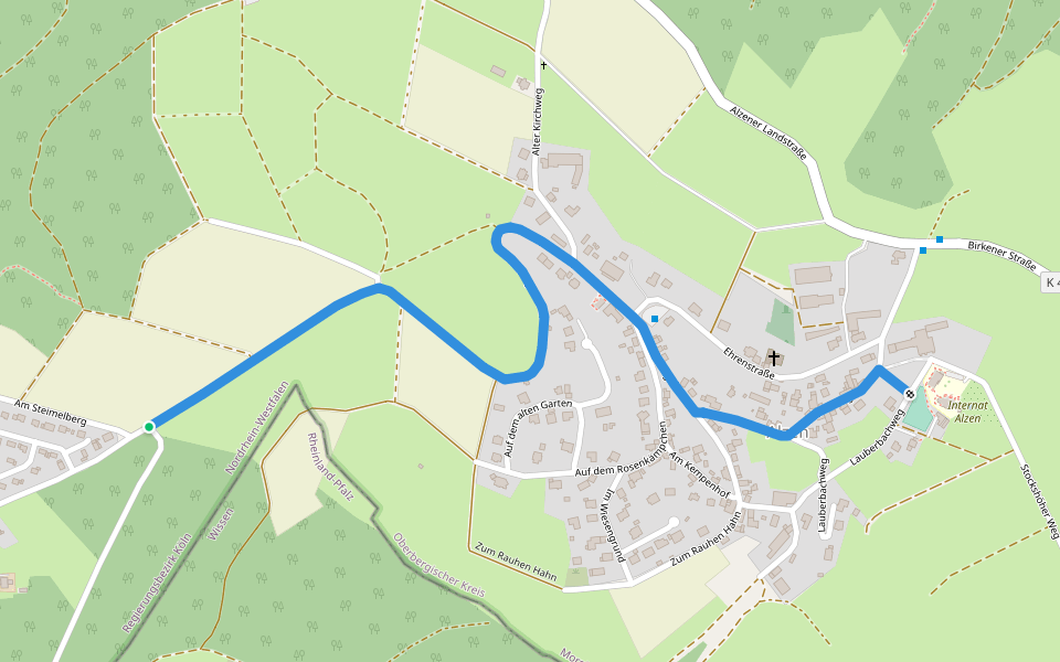 Rundweg B5 (Birken-Honigessen) walking route map in Morsbach