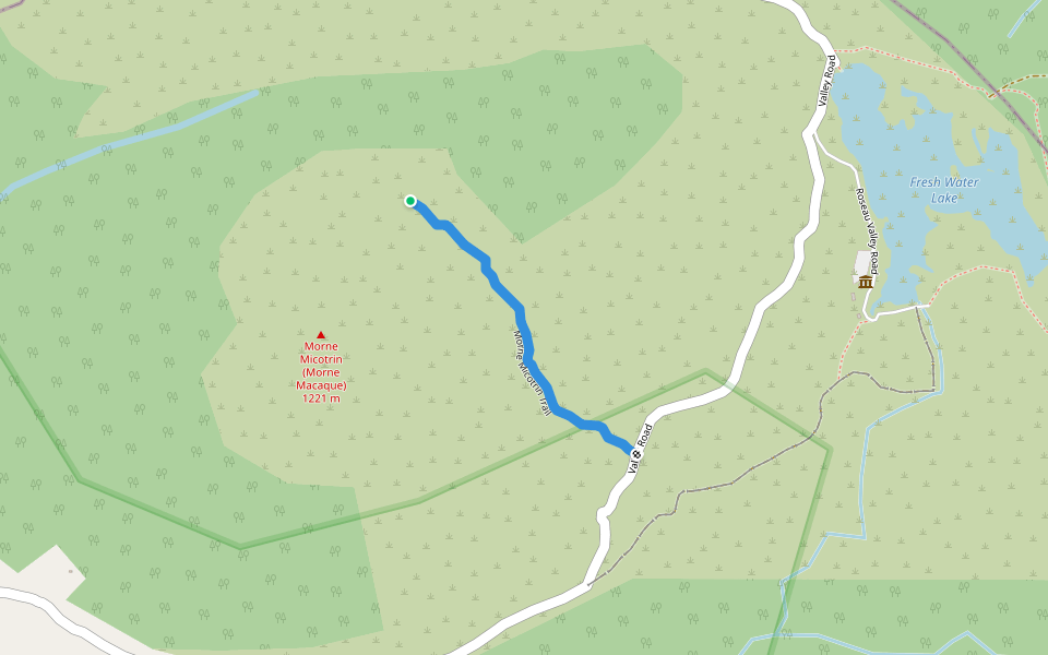 Morne Micotrin Trail walking route map in Laudat