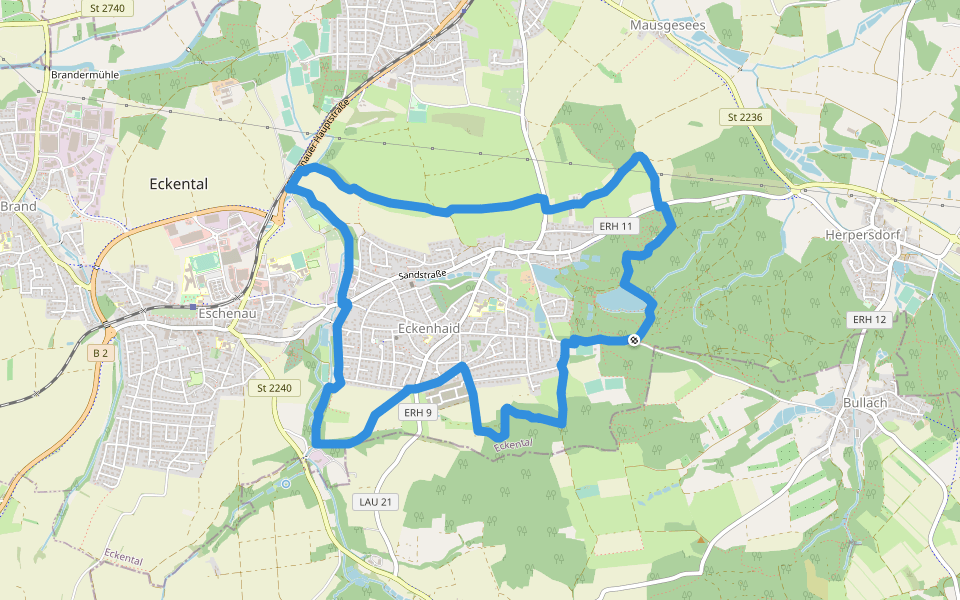 Rundweg um Eckenhaid walking route map in Eckental