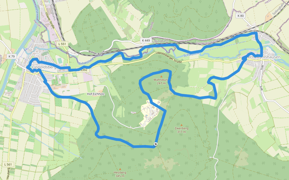 Eco-Pfad Wahlsburg walking route map in Wesertal