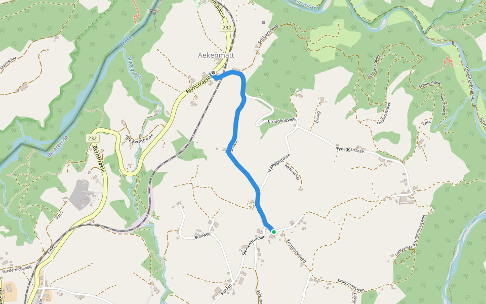 Steinenbrünnen - Aeckenmatt walking route map in Schwarzenburg